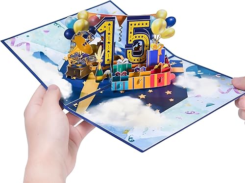 Miniatura 4 de GREETING ART Tarjeta de feliz cumpleaños 15, tarjeta de aniversario de boda 15 para marido y esposa, tarjeta de cumpleaños de 15 años para