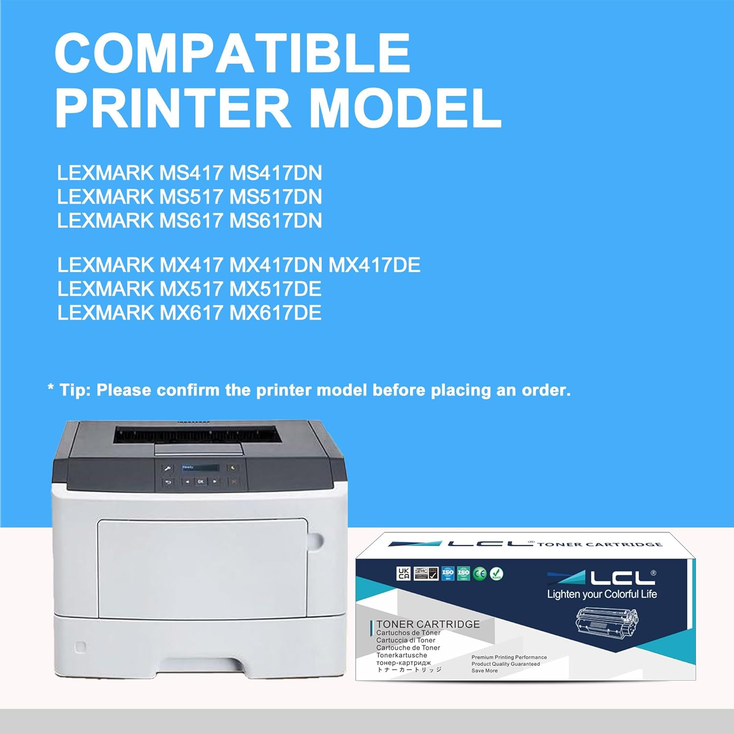 LCL 51B1H00 High Yield Remanufactured Toner Cartridge Replacement for Lexmark 51B1H00 Toner for MS417 MS417DN MS517 MS517DN MS617 MS617DN MX417 MX417de MX517 MX517DE MX617 Printers (8500 Pages 2Pack)