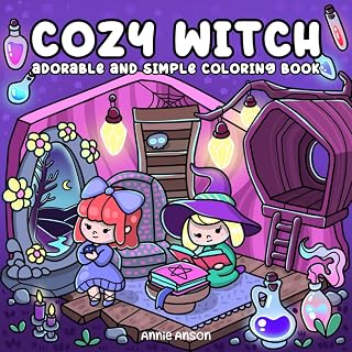 Cozy Witch, Adorable Magical Moments Coloring Book For Adults, Teens: Chibi Witchy Illustrations, Hygge & Comfy Fantasy Vibes