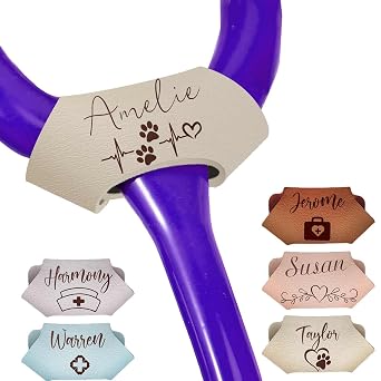 Stethoscope Name Leather Tag Personalized Stethoscope ID Tag Accessories Custom for Nurses Week Gift Doctor