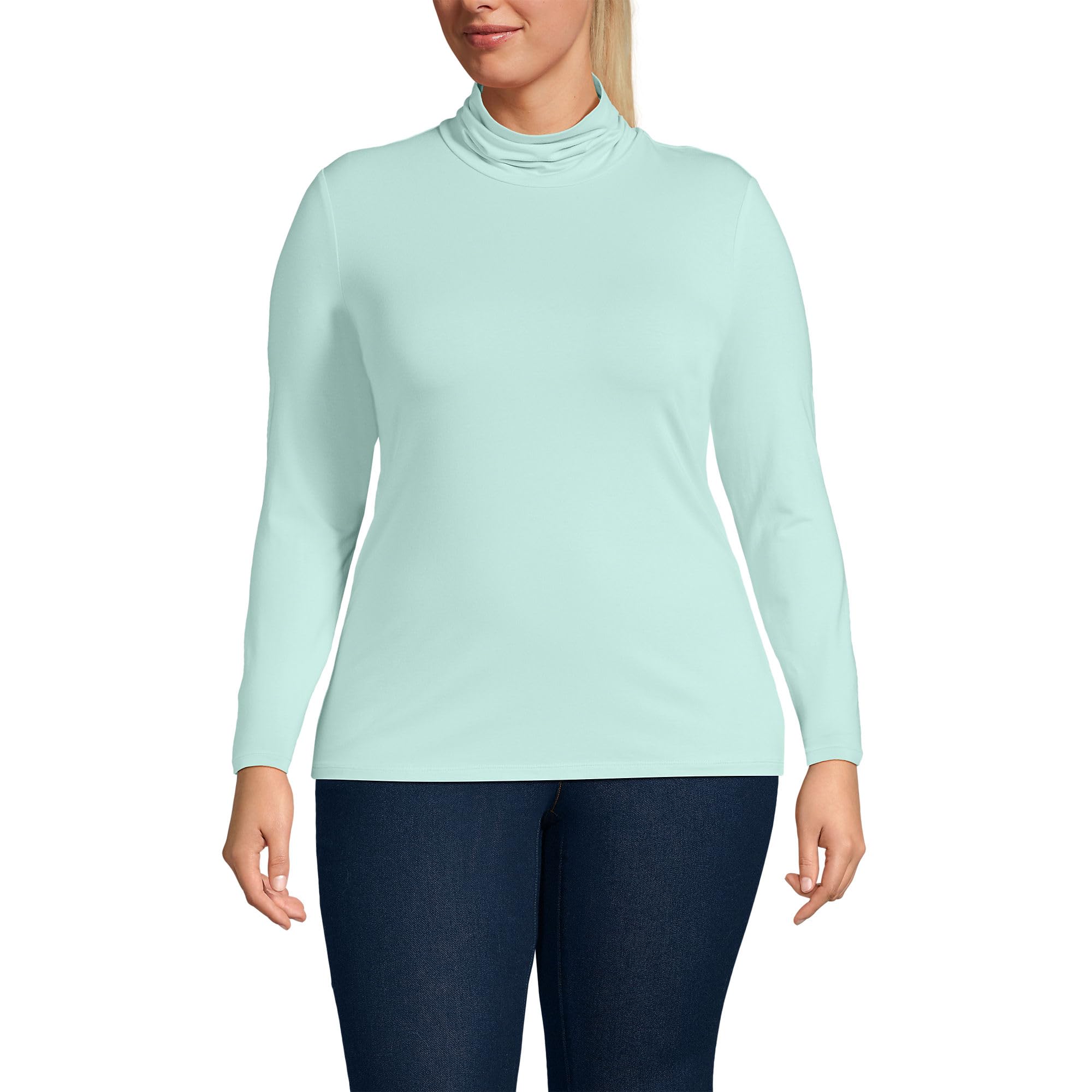 Lands' End Lightweight Jersey Long Sleeve Turtleneck