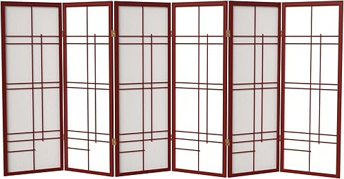 Pantalla corta Eudes Shoji de 4 pies - Palisandro - 6 paneles