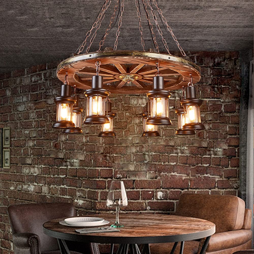 Chandelier 8-Lights Disc Chandelier Industrial Rustic Chandelier