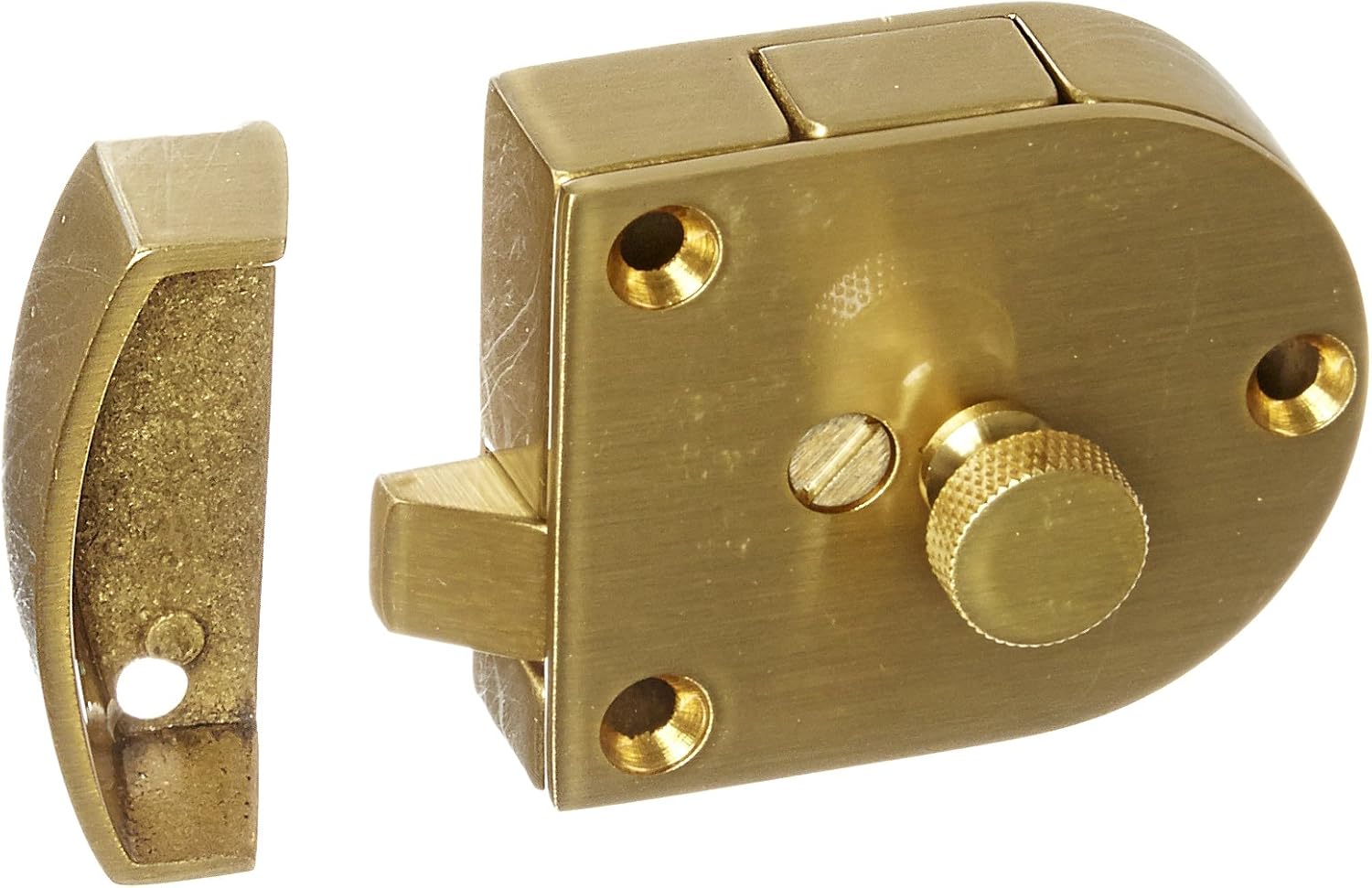 Rockwood 602.4 Cast Brass Gate Latch, 2-3/8" Width x 2" Height, 2-3/4" Strike Width x 2" Strike Length, Satin Clear Coated Finish