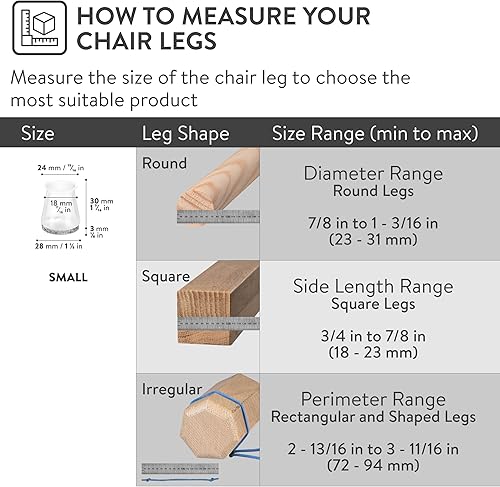 Miniatura 6 de Aneaseit Protectores de suelo para patas de silla, almohadillas de silicona con parte inferior de fieltro para suelos de madera dura y pies de