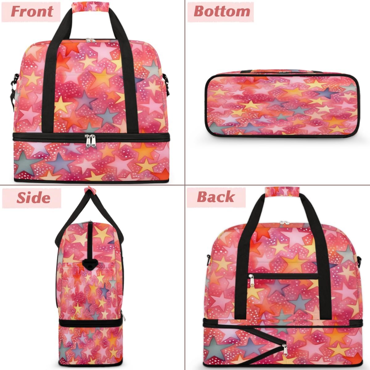 QsirBC Funny Romance Gym Bag for Women Duffle Tote with Shoes Compartment Men Weekender Duffel for Dance Travel Sports Swimming Overnight