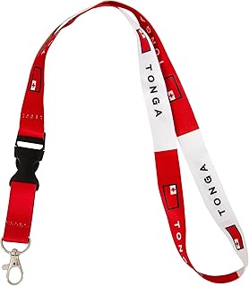 Desert Cactus Country of Tonga Lanyard Flag Car Keys ID Badge Holder Keychain Souvenir Detachable Breakaway Snap Buckle (Lanyard)
