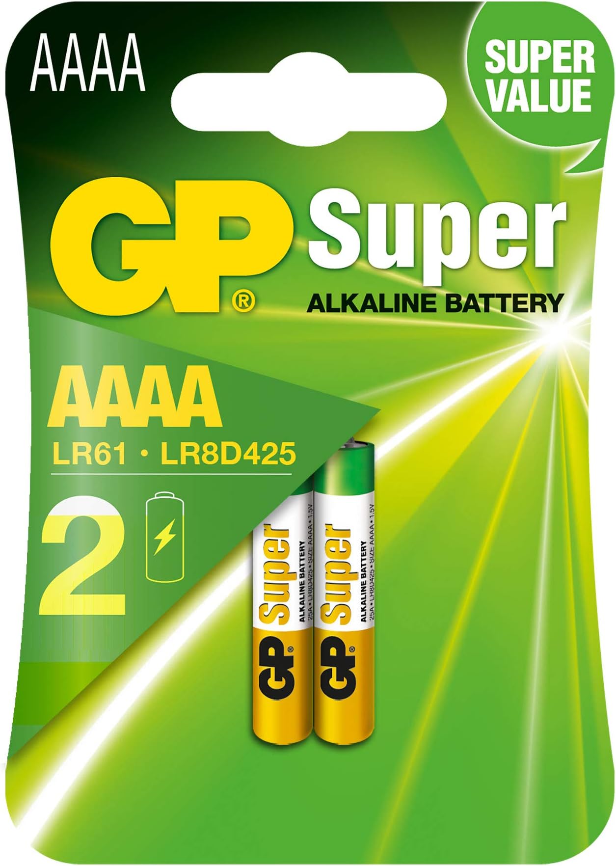 GP Super Alkaline AAAA (25A) card of 2