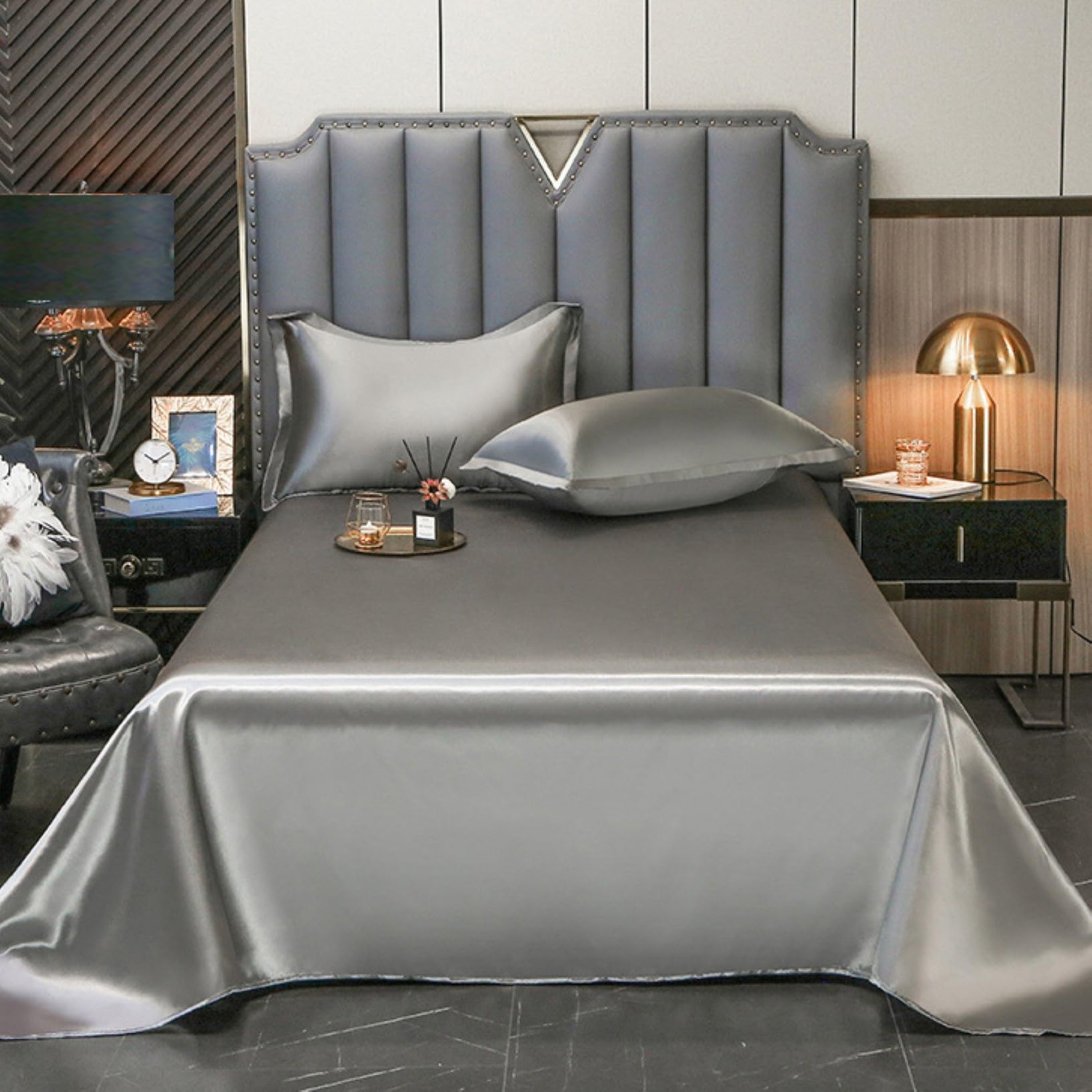 Sábanas Satén,Juego Sábanas Satén Suave Tamaño Queen,Similar A Las Sábanas Seda,Sábanas Satén Tamaño Queen For El Cabello Y La Piel,Regalos For Mujeres(Camel,230 * 250cm No Pillowcase)