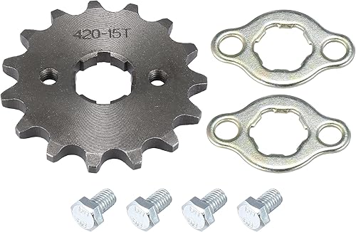 Motoforti Piñón delantero de motor de motocicleta 420 15T 0.787 in para Honda 50cc 70cc 90cc 110cc 125cc Dirt Pit Bike Mini Bike ATV