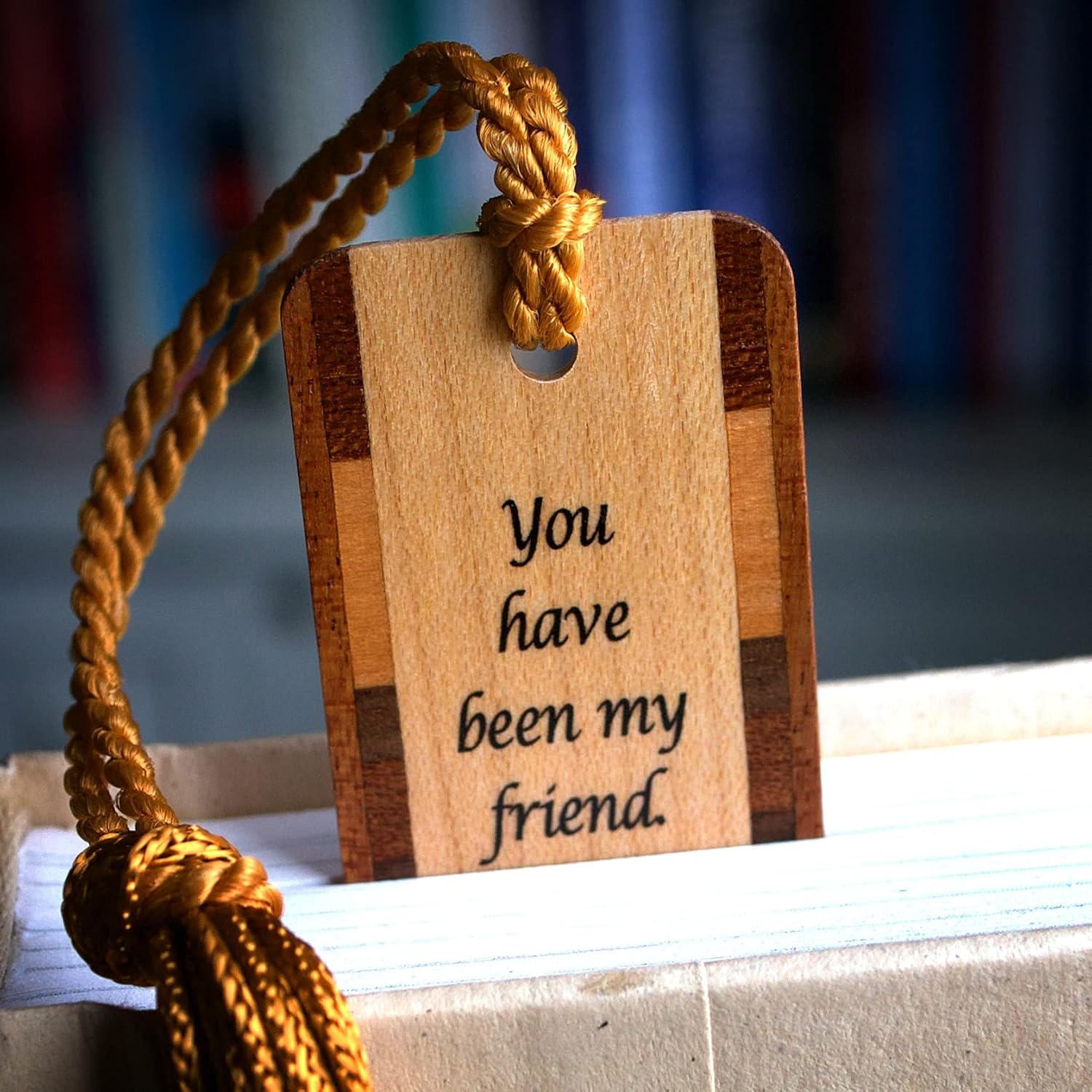 Personalized Friendship Quote from the Children's Book Charlotte's Web with Art by Mary Beth Ihnken, Colorful Wooden Bookmark - Made in USA - Also Available Without Personalization