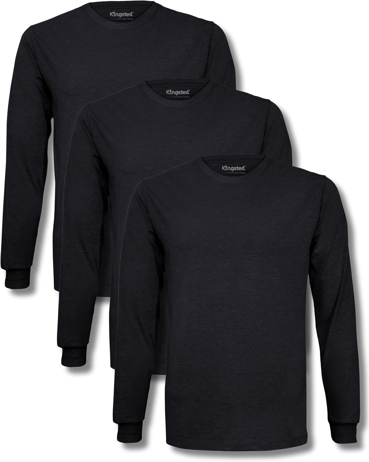 Kingsted Long Sleeve Shirts for Men - Royally Comfortable - Soft Premium Fabric - Well Crafted Classic Tees