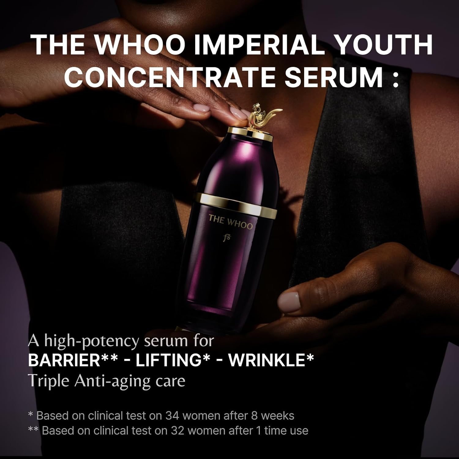 THE WHOO Imperial Youth Concentrate Serum | High-Performance Firming Serum with Wild Ginseng, Quercetin & RXR Complex | Boosts Elasticity & Revives Skin Vitality