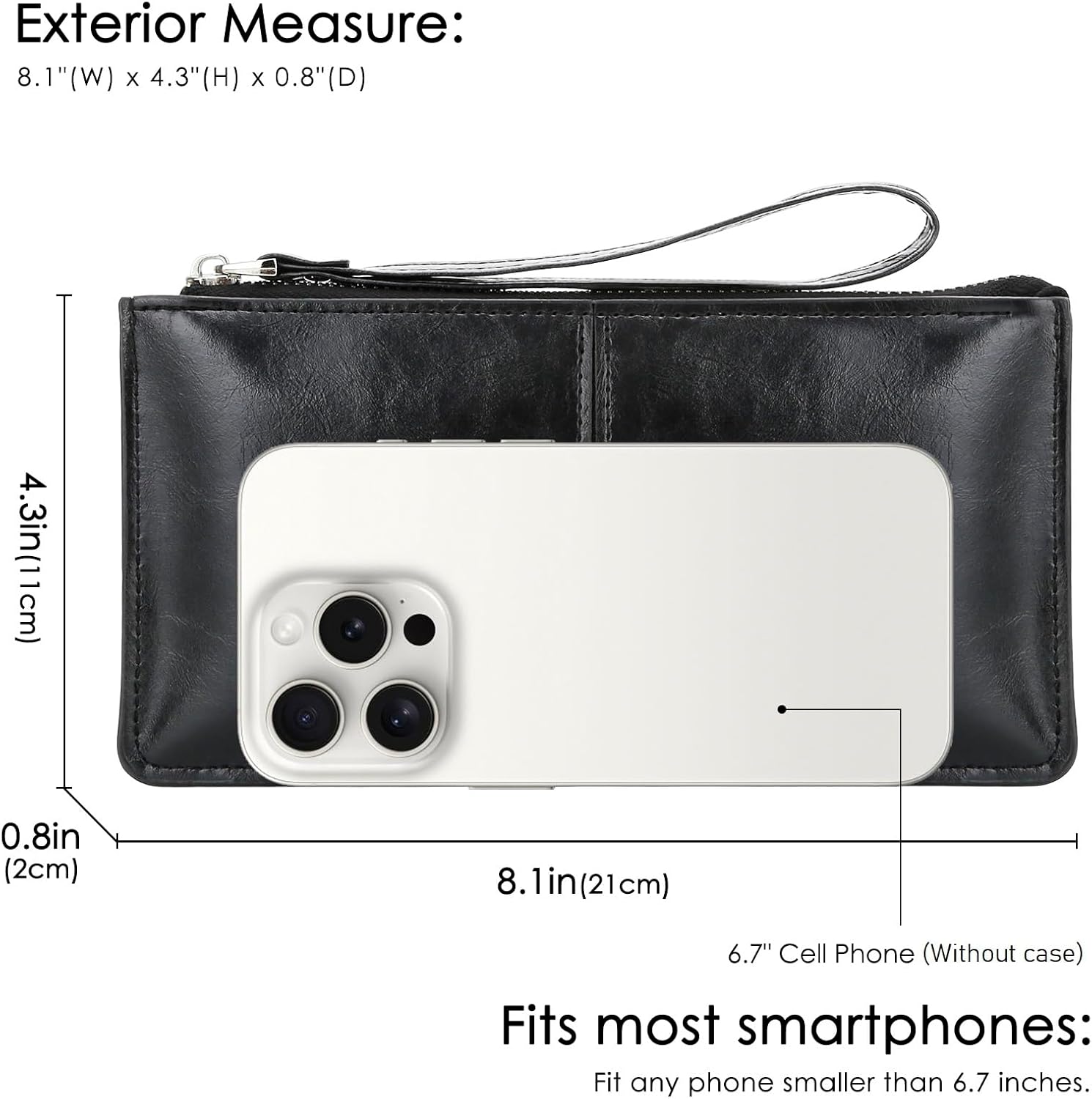 DOB SECHS Small Leather Wristlet Purses for Women Women's Clutch Handbags Wallet Cell Phone Purse Pouch Bags with Card Slots - Image 4