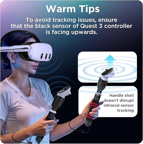 Miniatura 2 de YOGES Handle Attachments Compatible with Meta Quest 3 Oculus Quest 2 Quest ProRift S Controller Accessories, Dual Handles Extension Grips for Beat