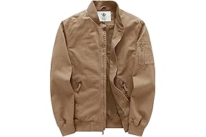 WenVen Men's Lightweight Cotton Bomber Jacket: Versatile and Durable