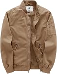 WenVen Veste de Bomber Casual pour hommes léger en coton Vestes militaires de vol brise-vent