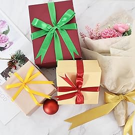 TONIFUL 1-1/2 Inch (40mm) x 100 Yards Coffee Brown Wide Satin Ribbon Solid Fabric Ribbon for Gift Wrapping Chair Sash Valentine\'s Day Wedding Birthday Party Decoration Hair Floral Craft Sewing