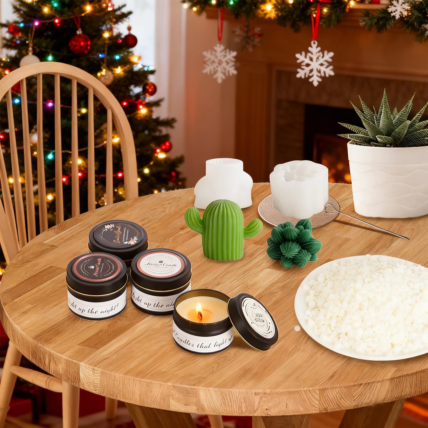 Ksedcon Complete Scented Candle Making Kit for Adults Includes 2lb Soy Wax, 1lb Beeswax, Jars, Wax Melt Starter Kit with Moulds- Perfect DIY Gift!