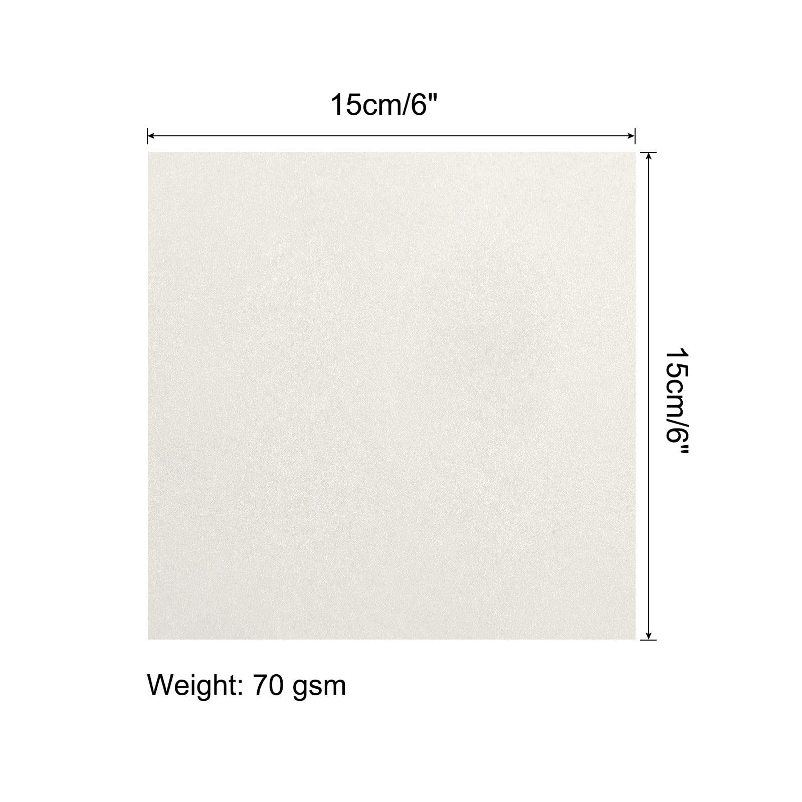 sourcing map Papel Origami de Doble Cara 100 Hojas, Papel Cuadrado de 15x15cm para Proyecto de Artesanía Artística, Principiantes, Decoración de Regalos, Crema-Blanco