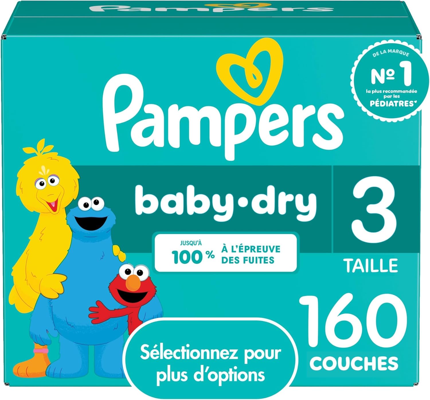 Pampers Baby Dry Diapers – Size 3, 160 Count, Absorbent Disposable Diapers