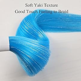 Gozill Blue Braiding Hair Pre stretched Glitter Tinsel Prestretched Hypoallergenic Ez Braid Non Toxic Knotless Synthetic Box Braids