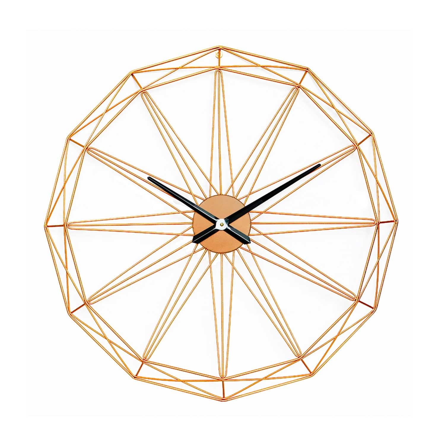 THINIA HOME - Reloj de Pared Moderno Dorado Ø80cm, Aluminio/Metal, Hogar, Oficina y Despacho, Movimiento Agujas Continuo, Extra Silencioso, Diseño Geométrico, Estilo Moderno, Color Dorado