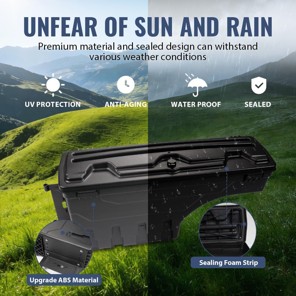 PIT66 Truck Bed Toolboxes, Compatible With Ford F150 2015-2020, Storage Box Driver And Passenger Side, 2 pcs set Drawer