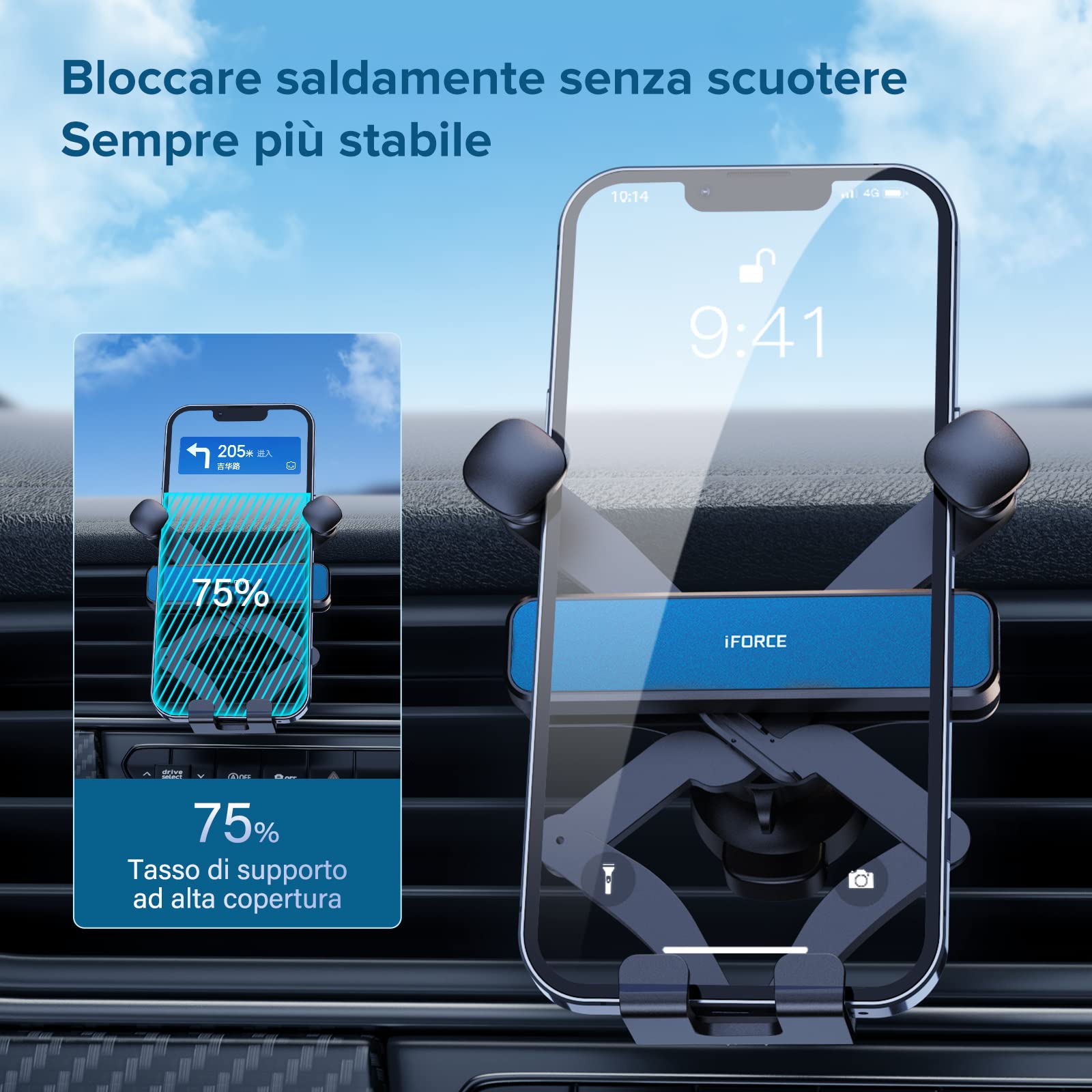 Supporto Telefono Auto Blukar - Universale 360° Per Griglia Aria - Foto 2