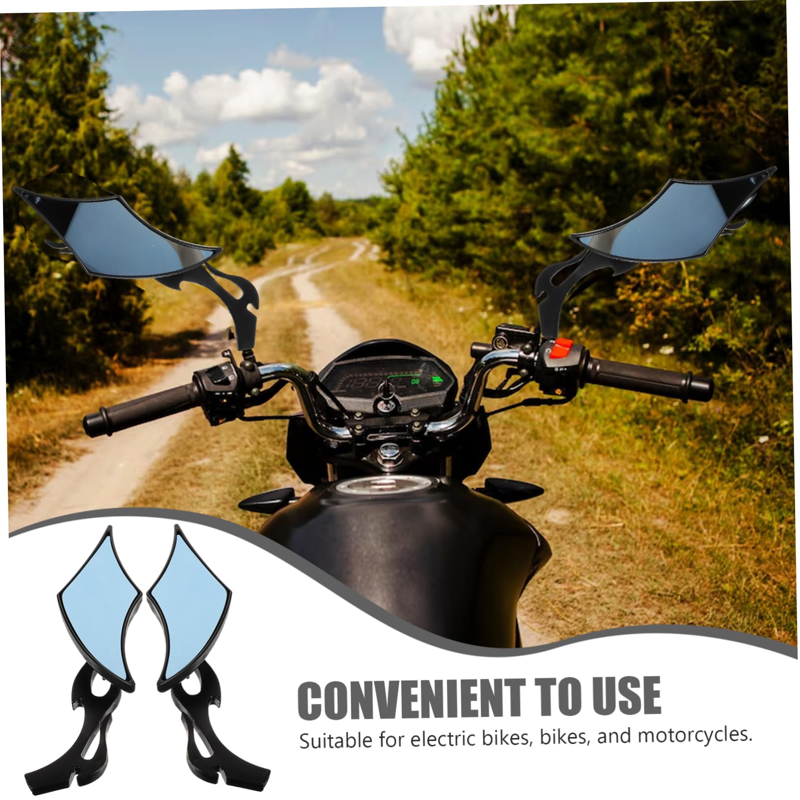 PRETYZOOM 2piezas Espejos Retrovisores para Moto Accesorio para Manillar Retrovisores Ajustables para Scooter Espejo Retrovisor Reflectante para Bicicleta