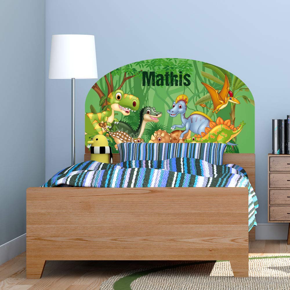 Autocollant Mural Dinosaure Avec Prénom Personnalisé - Décoration Chambre Enfant, Vinyle, Neuf