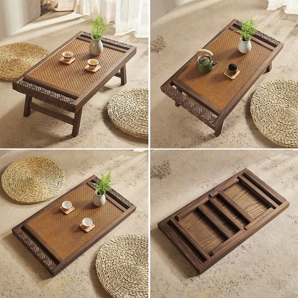 Mehrzweck-japanischer Stil Boden-Sitztisch, Vielseitiger Massivholz Klapptisch, Tatami Couchtisch, Kleiner Tee Tisch Für Boden Sitzen