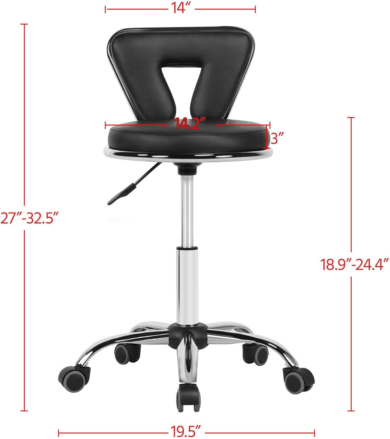 Yaheetech Folding Manicure Table & Salon Stool, Nail Beautician Desk Workstation w/Bag and Adjustable Rolling Swivel Chair Black