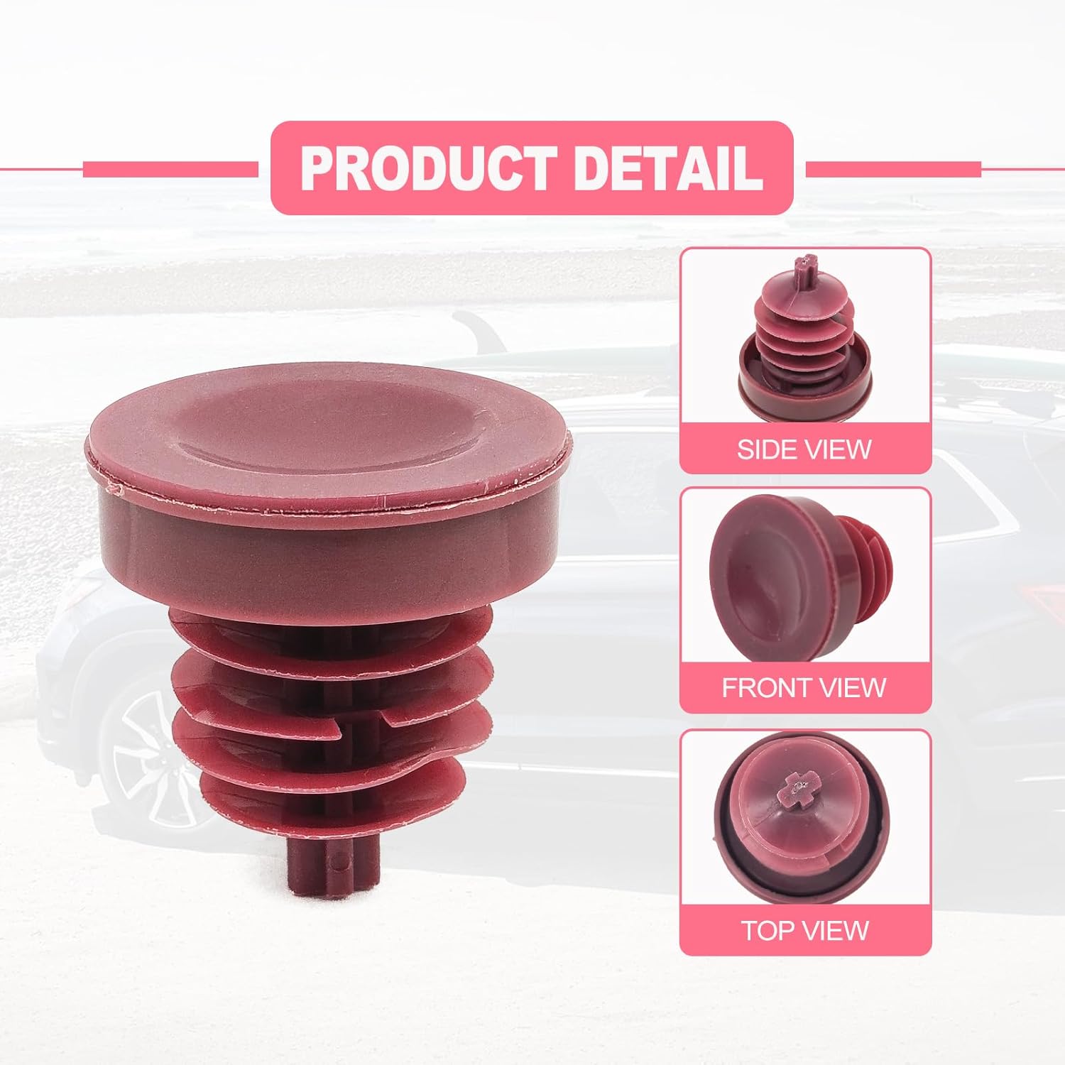 2Pcs Hydraulic Power Steering Cap, Compatible with Honda Acura, Replacement 53697-SB3-952 Power Steering Pump Reservoir Cap Plug Cover, Red