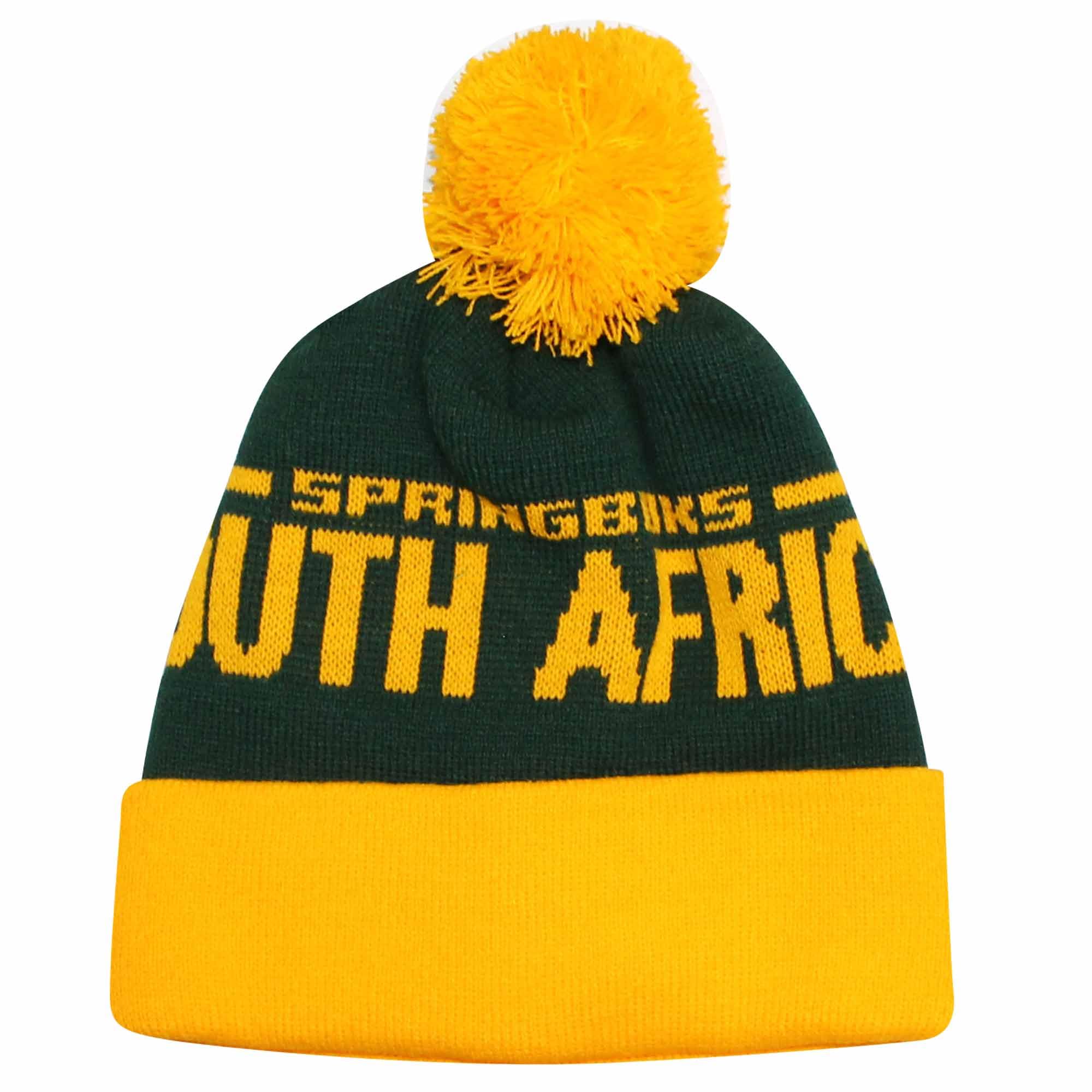 Gifts 4 All Unisex Multicolor South Africa Rugby Fans Woolly Ski Hat, New Springboks Rugby Bobble Hat, South Africa Rugby Match Day Hat, Springboks Rugby Crest Winter Hat