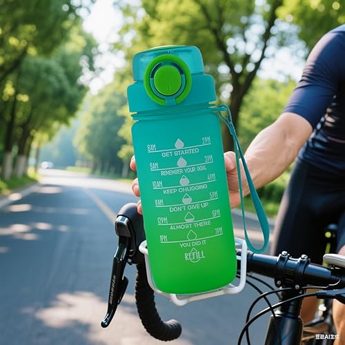 Miniatura 4 de ZZT Botellas de agua de 20 onzas con marcador de tiempo para beber y pajilla, botella de agua con palabras motivacionales, a prueba de fugas,