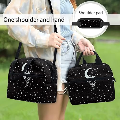 Vista 59 de doginthehole Bolsa de almuerzo portátil de teñido anudado azul, bolsa de almuerzo, organizador reutilizable, hielera para adultos, al aire libre