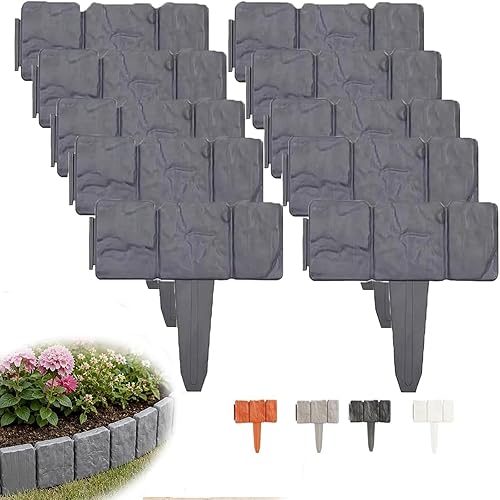 Imitation Plastic Stone Garden Fence Retaining Edging Border Effect Decorative