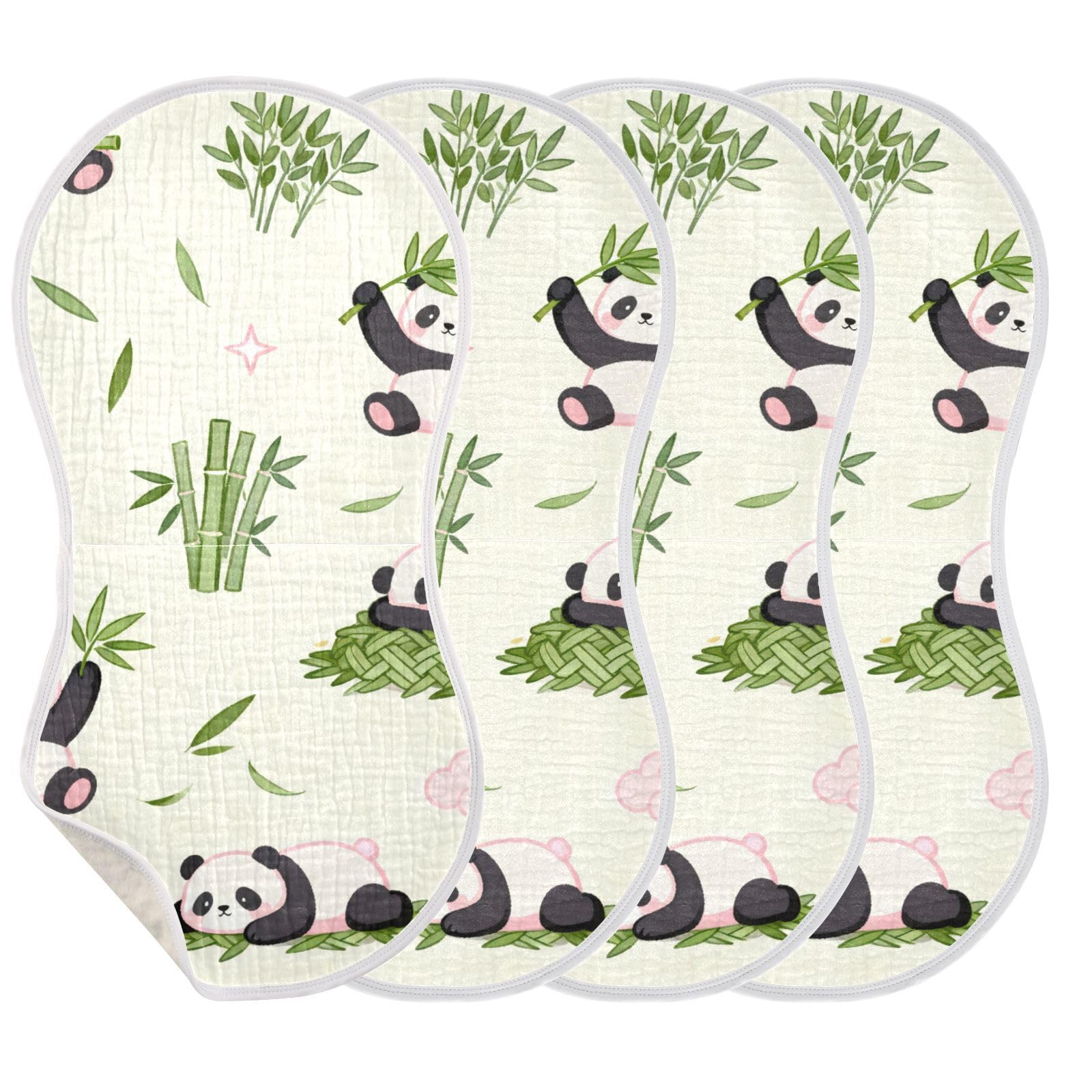 Bavoirs bébé coton respirant lot de 4 grand bavoir panda coloré