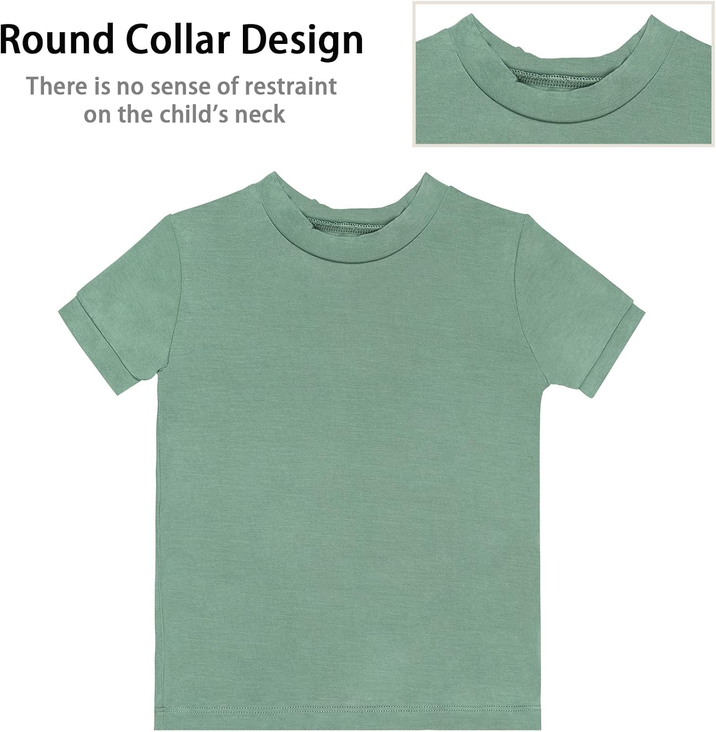 GUISBY Rayon Made from Bamboo Baby Toddler Kids Short Sleeve Top and Shorts Sets Pajamas for Boy Girl - Image 4