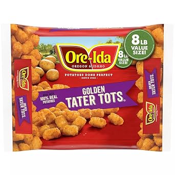 Gourmet Kitchn Ore-Ida Golden Tater Tots | Made With 100% Real Grade A Potatoes - 2 Boxes (8 lbs Each Box)