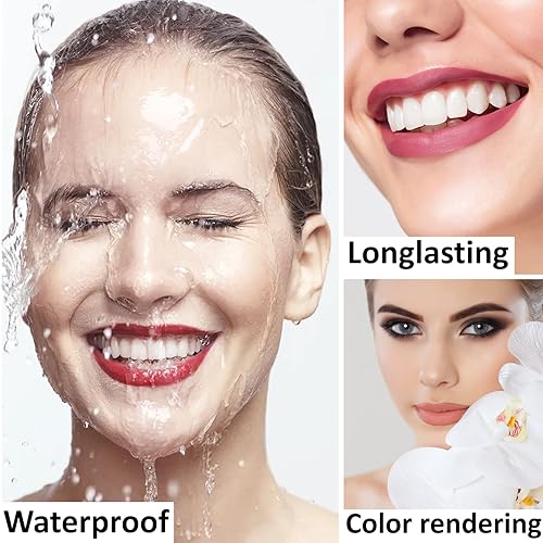 Miniatura 4 de Lápiz labial, juego de líquidos mate de 6 piezas, color desnudo impermeable de larga duración, tinte de labios para mujer