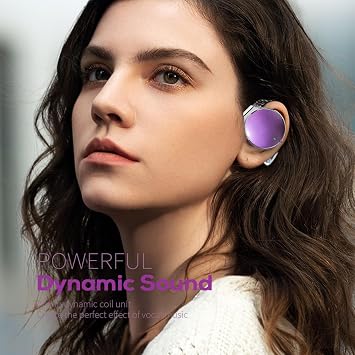 Ear Hook Earbuds Bluetooth 5.4 Secure Fit Wireless Headphones, Open-Ear Design with Over-Ear Hooks, 52H Playtime, HD Mic Bluetooth Headphones Connect 2 Devices for Work | with Over-Ear Hooks, 52H Playtime, HD Mic Bluetooth Headphones Connect 2 Devices for Work