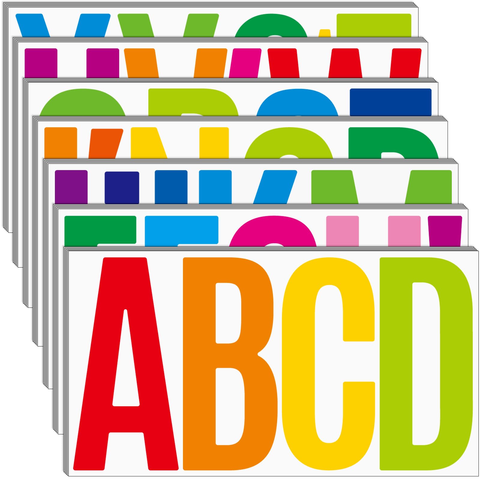 Bemeol 190 Pcs 35 Sheets Bulletin Board Letters for Classroom Large 6 Inch Alphabet Letter Stickers Self Adhesive Letters for Bulletin Board Display