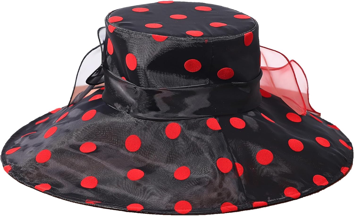 Women Church Hats Wide Brim Sun Derby Hat Organza Fascinators Kentucky Hats for Women Tea Party Wedding Hat