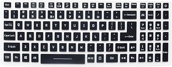 Silicone Keyboard Skin Compatible for Acer Nitro 5 AN515-43/44/45/54/55 15.6", AN517-54/53/51/52 NP515-51 Nitro 7 AN715-51/52 15.6", Acer Predator Helios 300 PH315-52/53 PH317-53/54 15.6" 17.3" Black