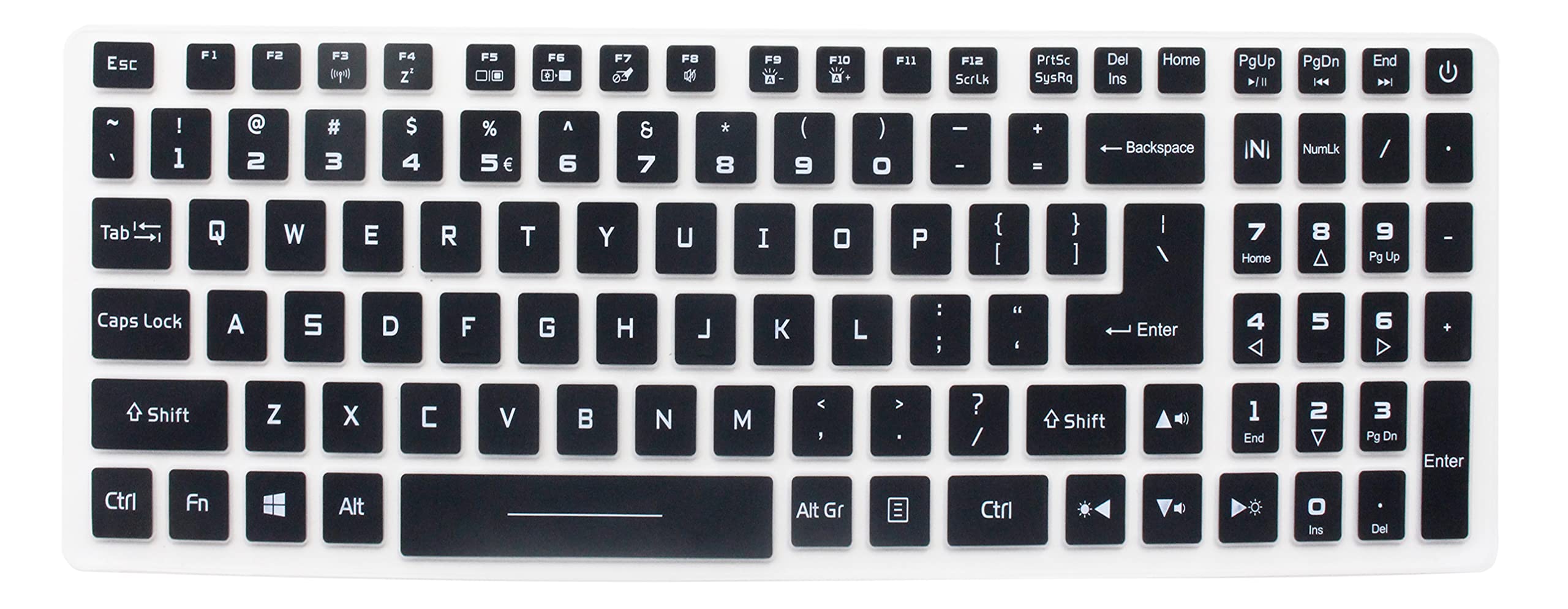 Silicone Keyboard Skin Compatible for Acer Nitro AN515-43/44/45/54/55  AN517-54/53/51/52 NP515-51 Nitro AN715-51/52 Acer Predator