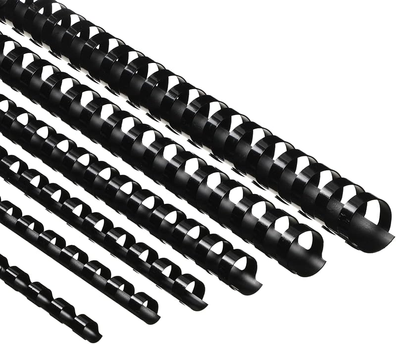 150 Pack Plastic Binding Combs Plastic Binder Comb Ring 19 Ring Binding Spines Letter Size Spiral coils for Notebook Calendar(1/4 5/16 3/8 1/2 5/8 3/4 in,Black)