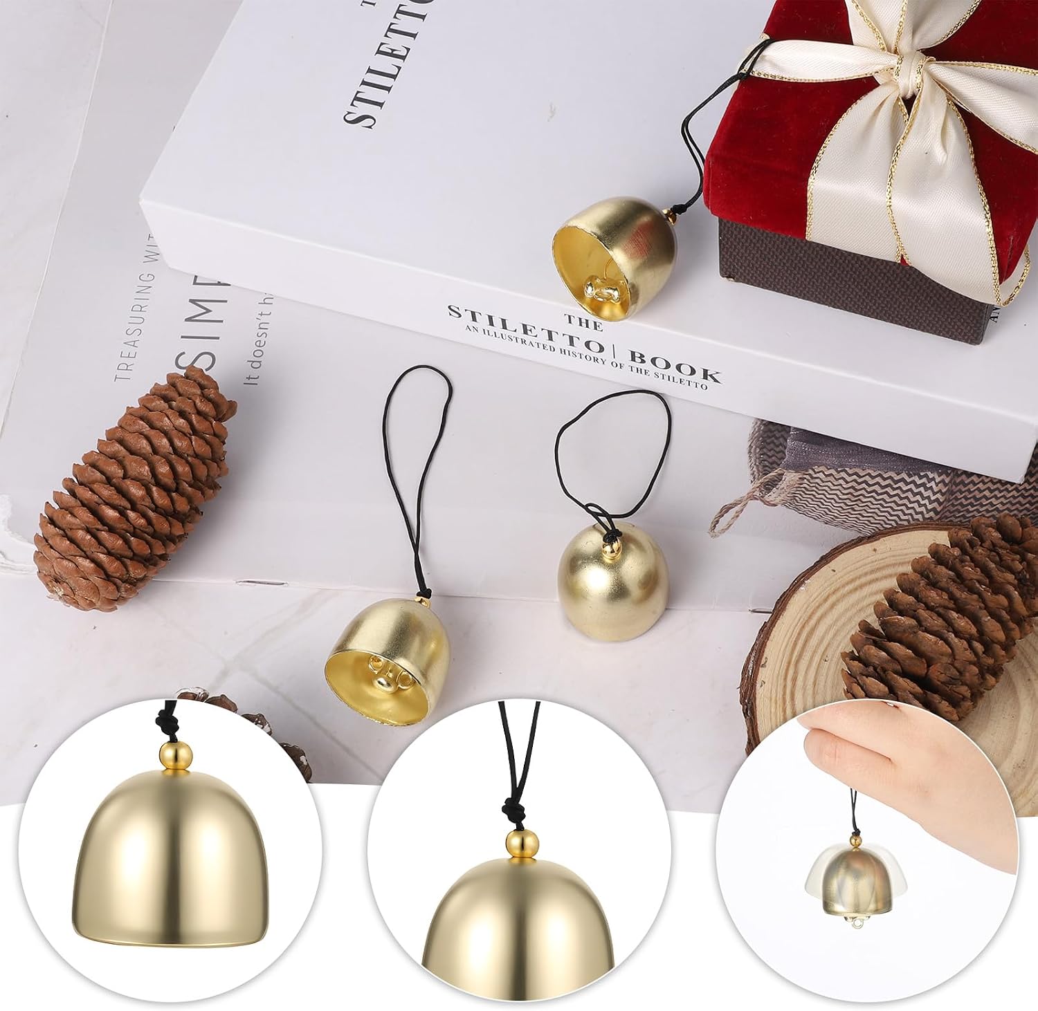 12Pcs Mini Brass Bells, 1.1 Inch Gold Small Bells for Crafts