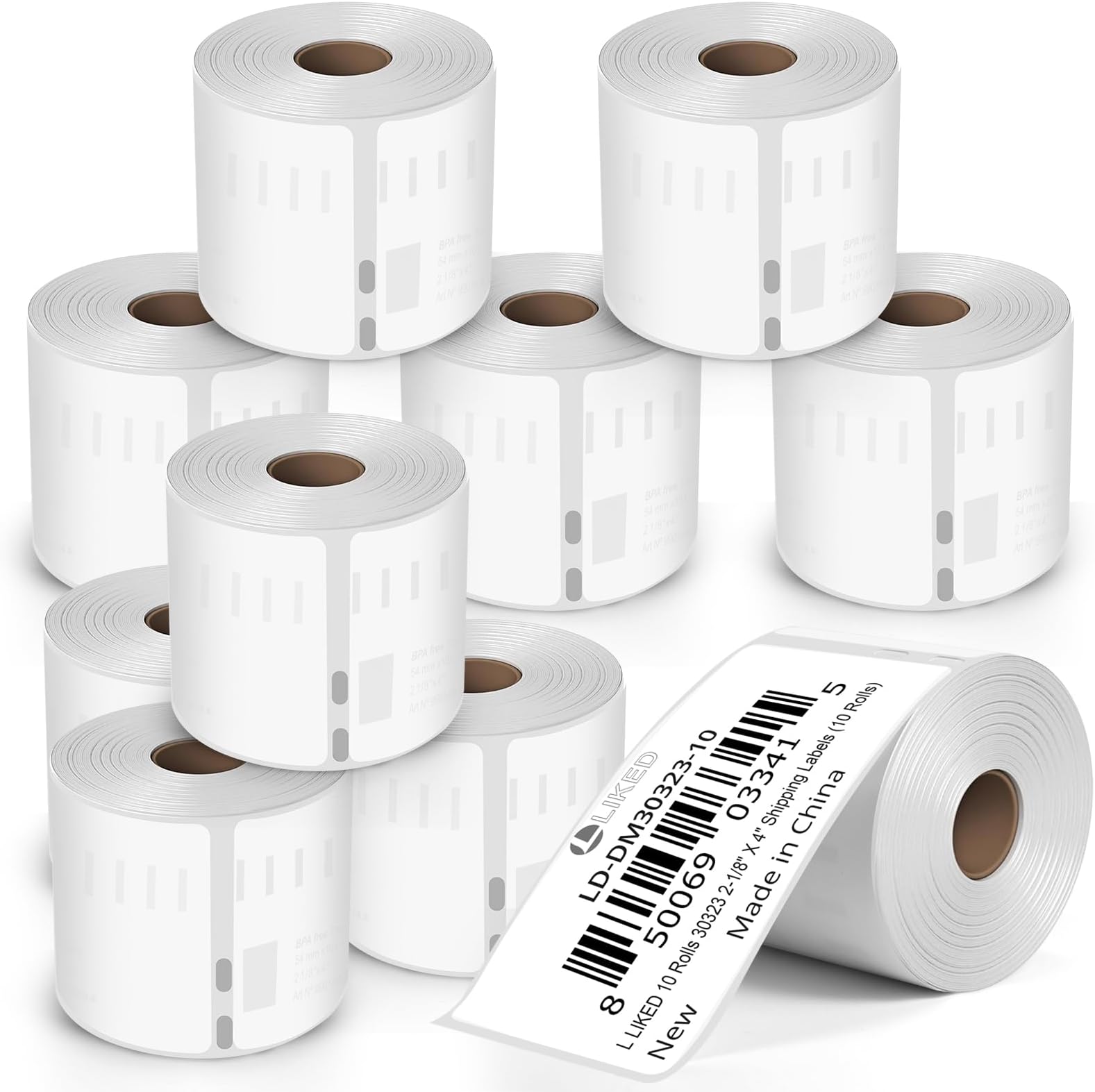 L LIKED 10 Rolls Compatible with DYMO 99014 S0722430 54mm x 101mm Shipping Labels,Compatible with Dymo 450, 450 Turbo, 4XL and Many More